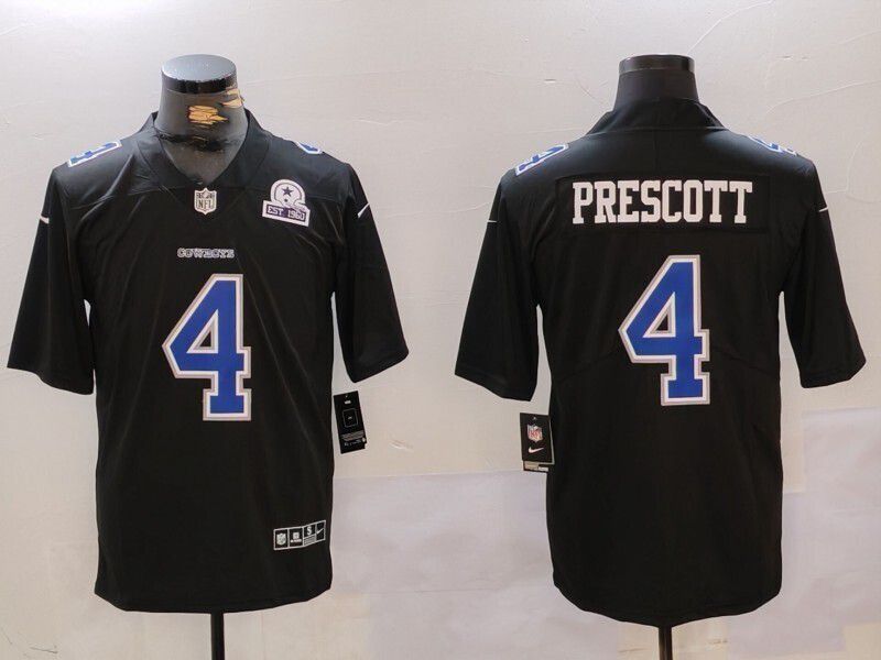 Men 2025 Dallas Cowboys Nike #4 Prescott Black Limited NFL Jersey  003->green bay packers->NFL Jersey